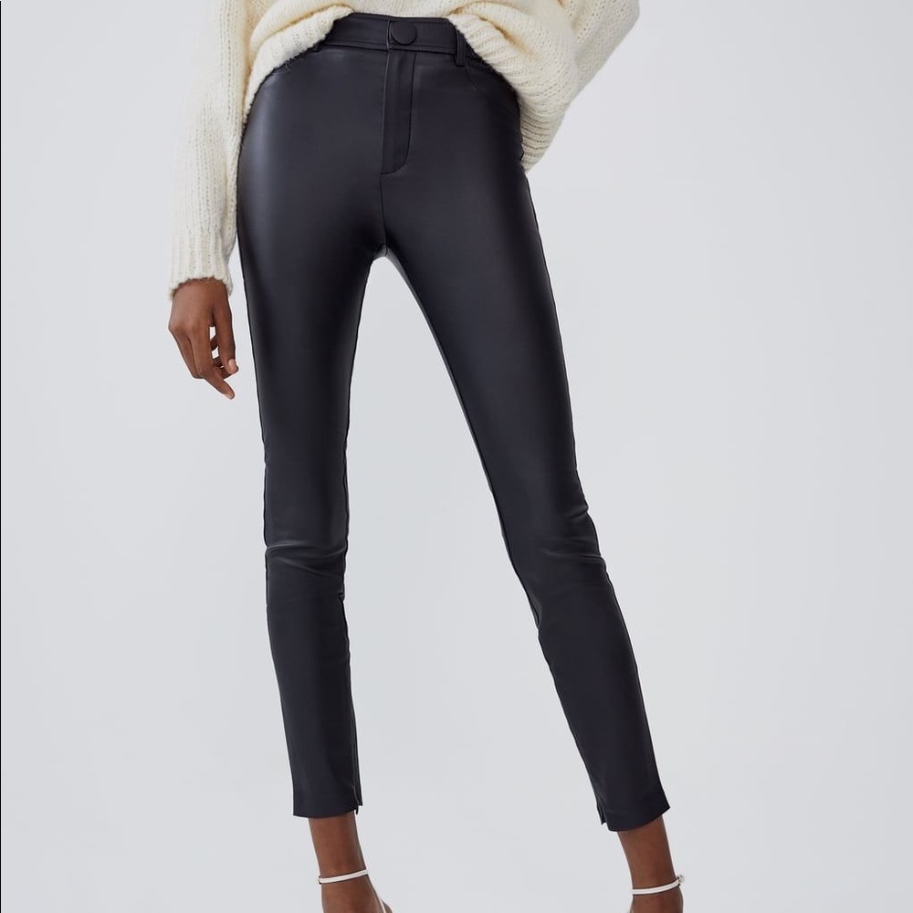 Zara High Rise Faux Leather Leggings
